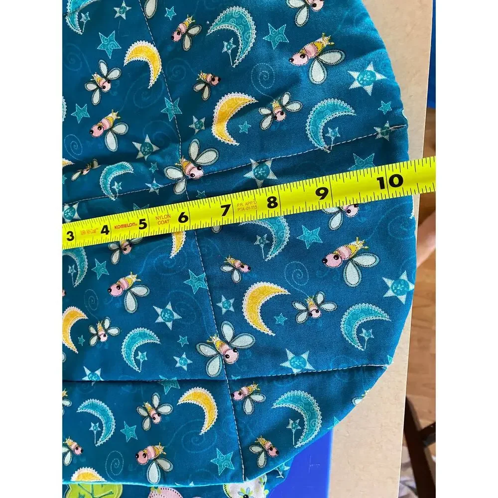 Handmade Set of 3 Childrens Baby Bibs Hook Loop Closure Large Fabric Quilted